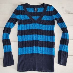 Y2k Cable Knit Striped Sweater Preppy.